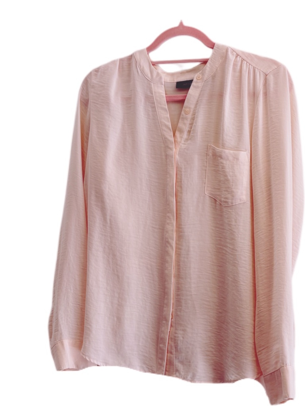 Apt. 9 Pale Pink Mandarin Collar Blouse
